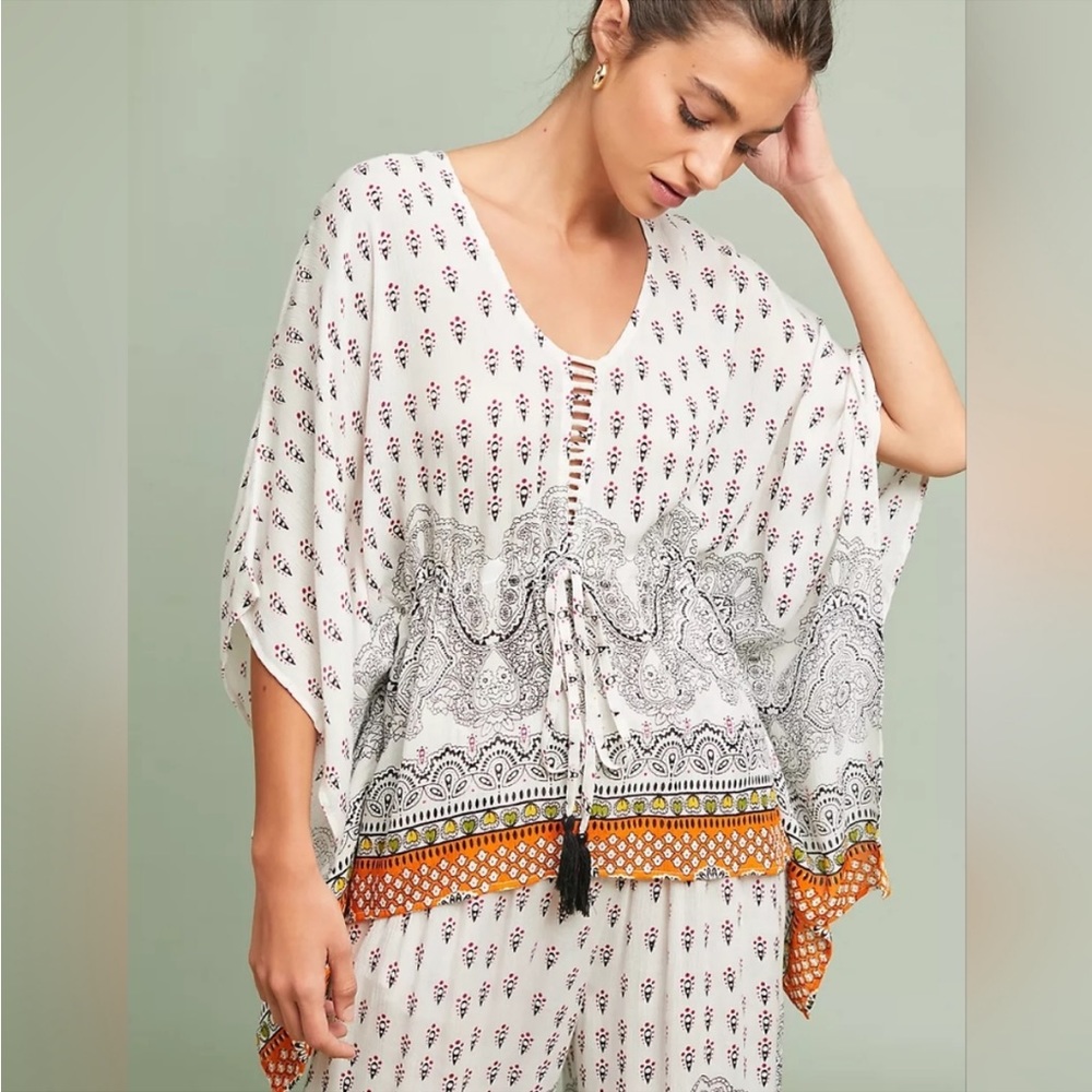 RAGA ANTHROPOLOGIE Tybee Beach Poncho/ Cover up Top - Picture 3 of 9